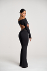 Open-back jumpsuit, black