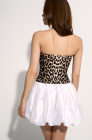 Zip-up corset top, animal print