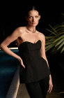 Peplum corset top, black
