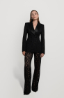 Fitted lace jacket, black