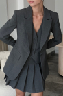 Pleated skirt, grey