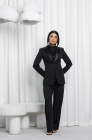 Tuxedo with satin lapels, black
