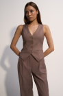 Fitted waistcoat, beige