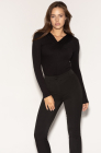 Ruched bust longsleeve top, black