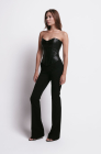 Zip-up corset top, black reptile
