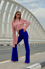  Flared trousers, electric blue