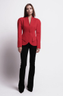 Semi-raglan tailored blazer, red