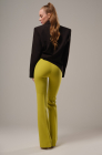 Flared trousers, lime