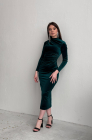 Velvet sheath dress, green