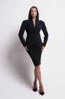 Pencil skirt with a slit, black