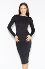 Boat-neck dress, black