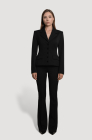 Heavyweight flared trousers, black
