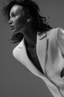Cut-out waist blazer dress, milk white