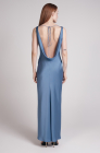 Backless dress, grey-blue