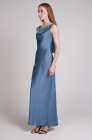 Backless dress, grey-blue