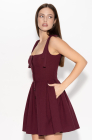 Office strap dress, deep cherry