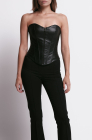 Zip-up corset top, black reptile