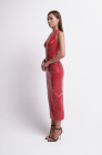 Patent dress, raspberry