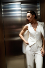 Fitted waistcoat, milk white