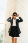 Pleated skirt, black