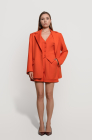 High-waisted shorts with pleats, orange