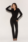 Heavyweight flared trousers, black