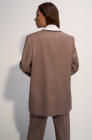 Oversized jacket with detachable collar, beige