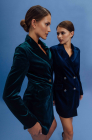 Velvet jacket dress, blue