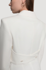 Cropped straight-cut blazer, milk white