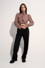 Bow detail blouse, coffee