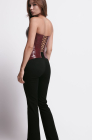 Patent corset top, cranberry