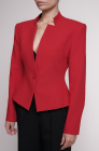 Jacket with a built-in stand collar, red