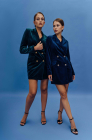 Velvet jacket dress, blue