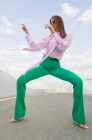  Flared trousers, green