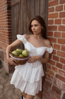 Corset dress, white lace