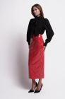 Patent skirt, red 