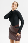 Skirt with a waist slit, burgundy