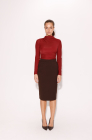 Pleated longsleeve top, burgundy