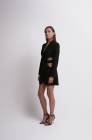 Cut-out waist blazer dress, black