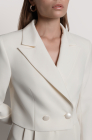 Cropped straight-cut blazer, milk white