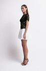 Lace balloon dress, black