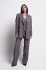 Oversized jacket, light grey pinstripe