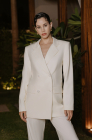 Double-breasted jacket, ivory