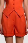 High-waisted shorts with pleats, orange