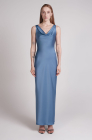 Backless dress, grey-blue