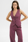 Fitted waistcoat, plum 