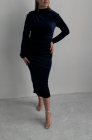 Velvet sheath dress, blue