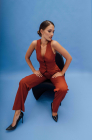 Fitted waistcoat, terracotta