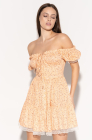 Tie-front dress, orange print