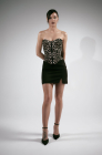 Zip-up corset top, animal print